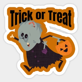 Trick or Treat Funny Female Goblin Girl Unique Halloween Sticker